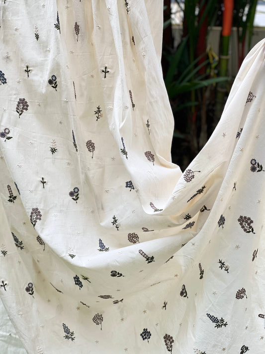 Embroidered Kora Cotton Fabric