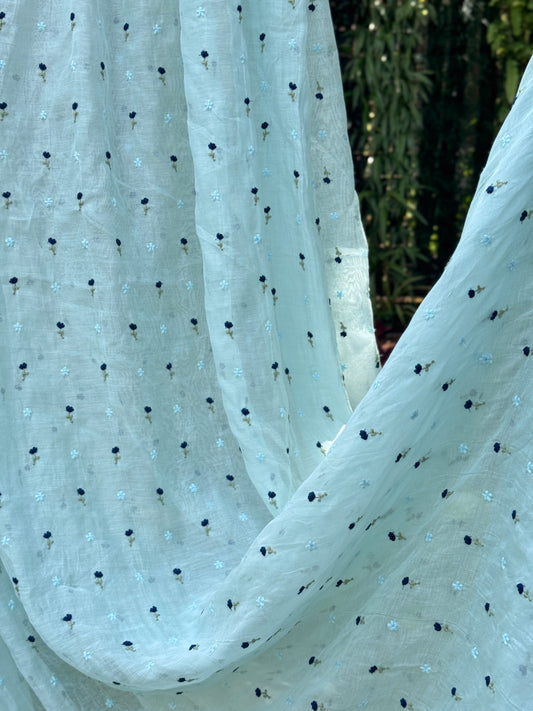 Embroidered 40 gm Banarasi Chanderi Fabric
