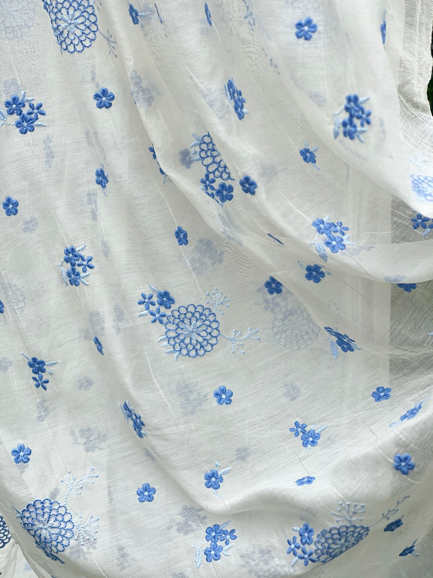 Embroidered 40 gm Banarasi Chanderi Fabric