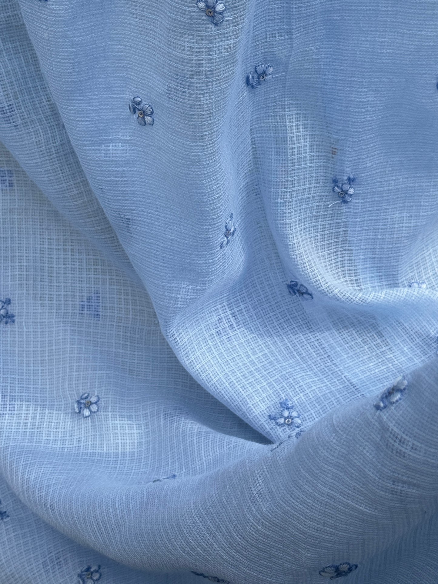 Embroidered Kota Fabric