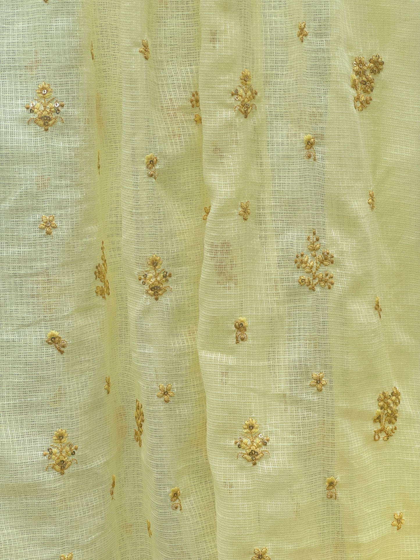 Embroidered Kota Fabric