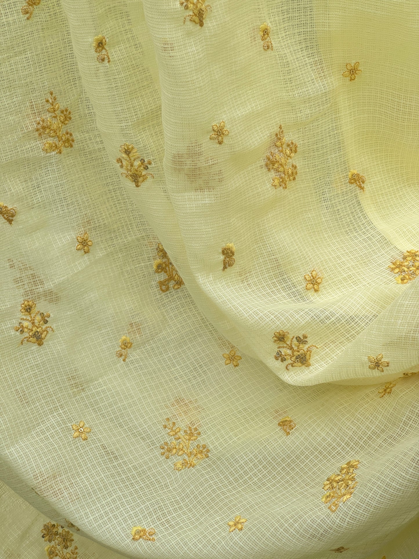 Embroidered Kota Fabric