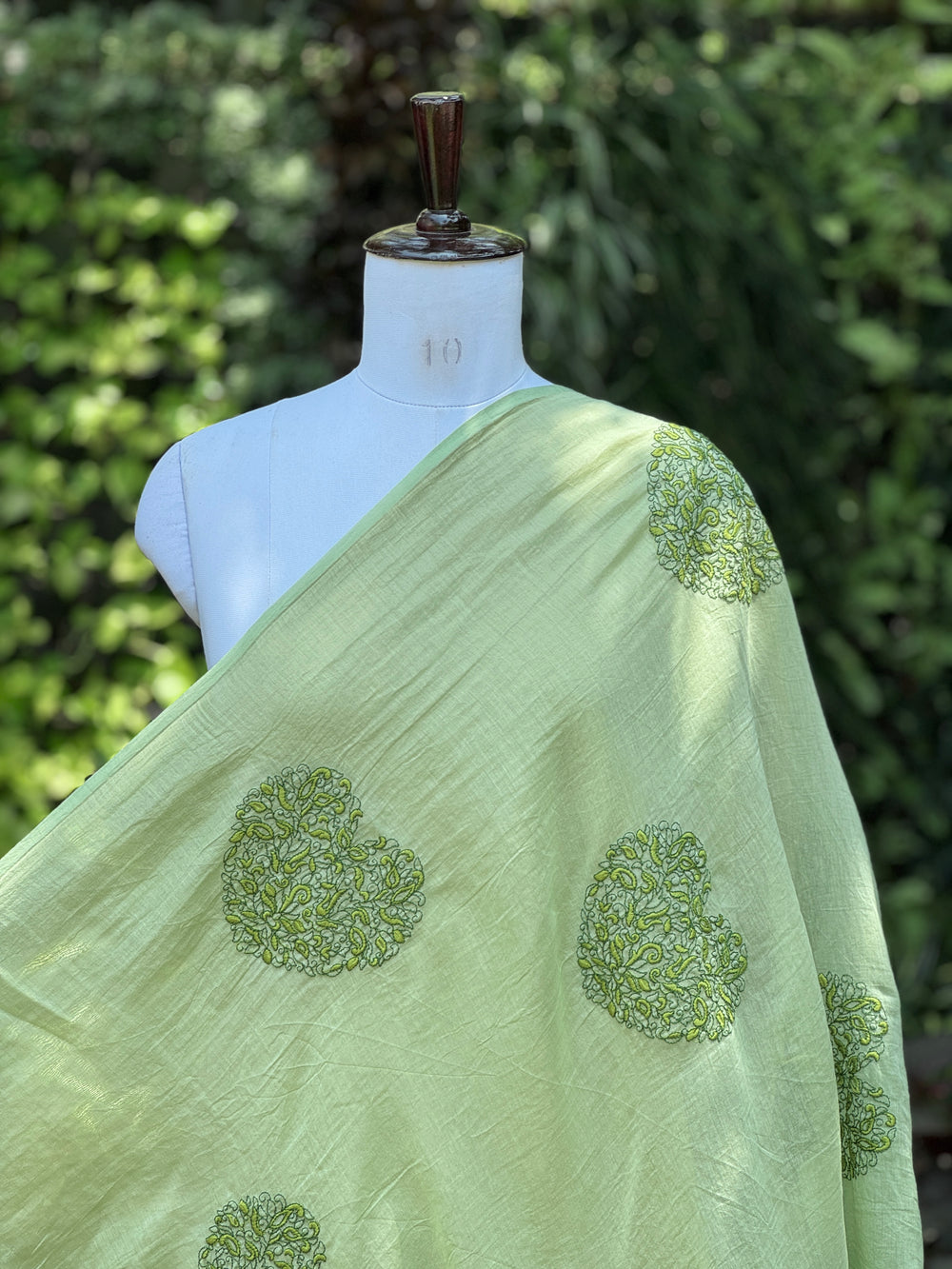 Embroidered 40 gm Banarasi Chanderi Fabric