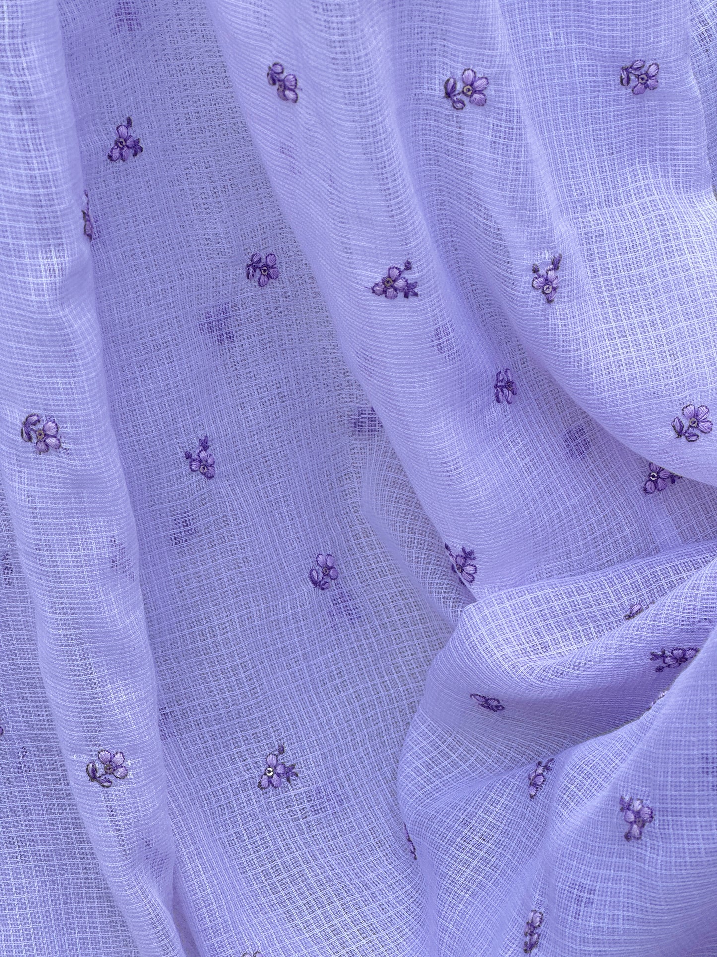 Embroidered Kota Fabric