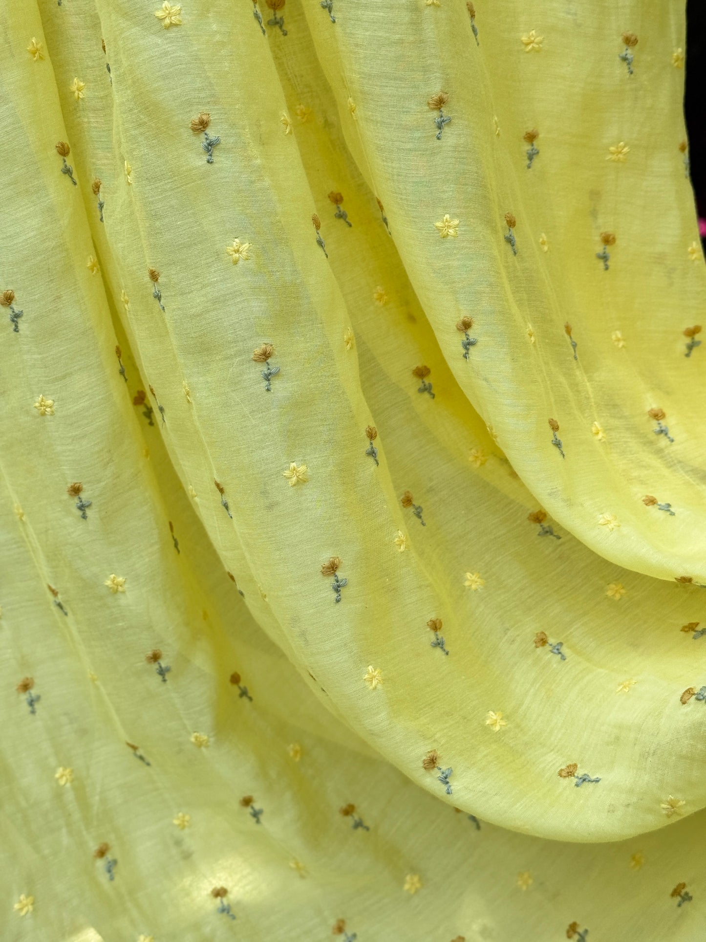 Embroidered 40 gm Banarasi Chanderi Fabric