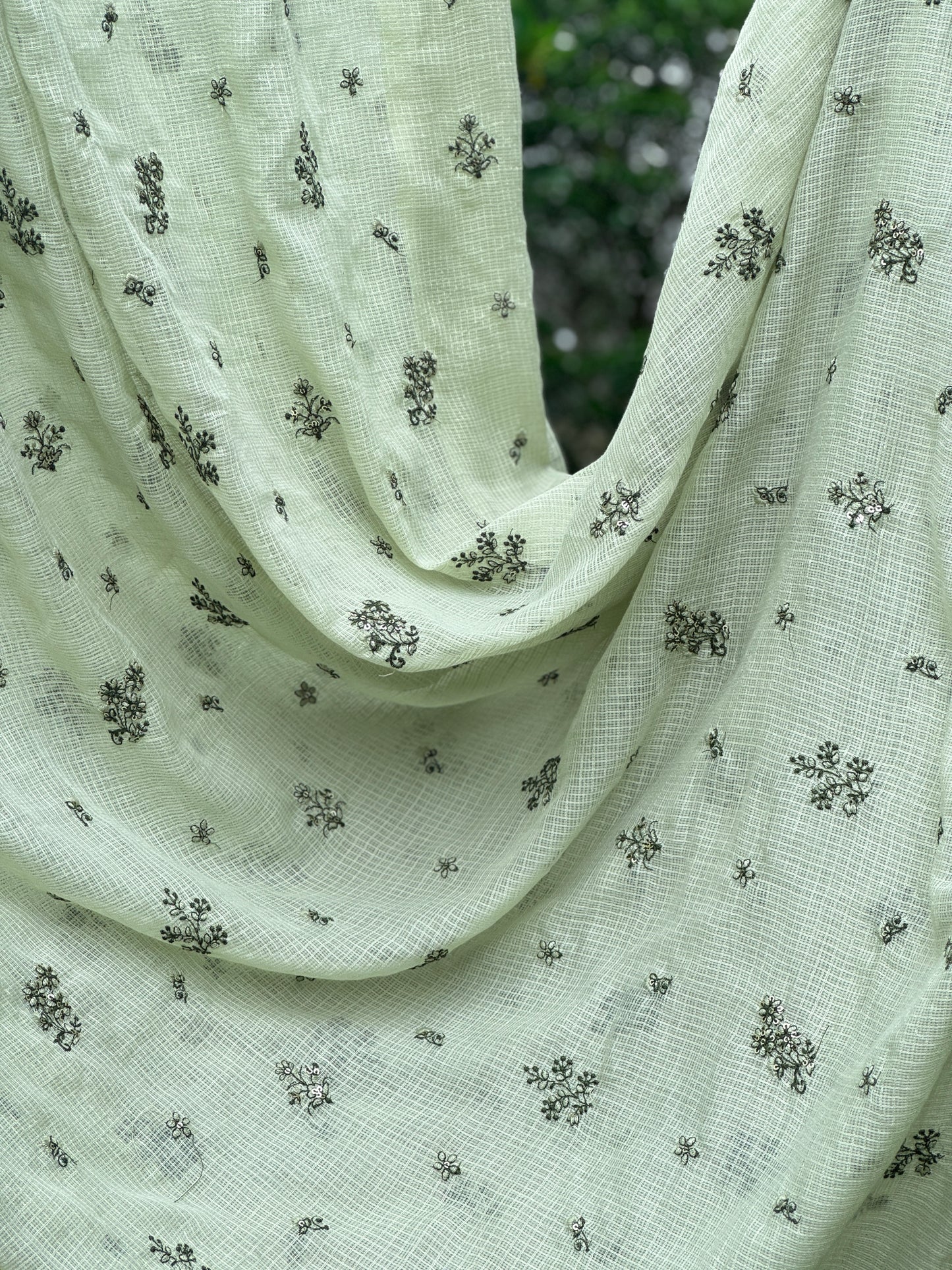 Embroidered Kota Fabric