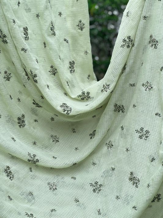 Embroidered Kota Fabric
