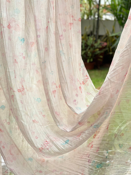 Digital Printed Malai Chanderi Fabric