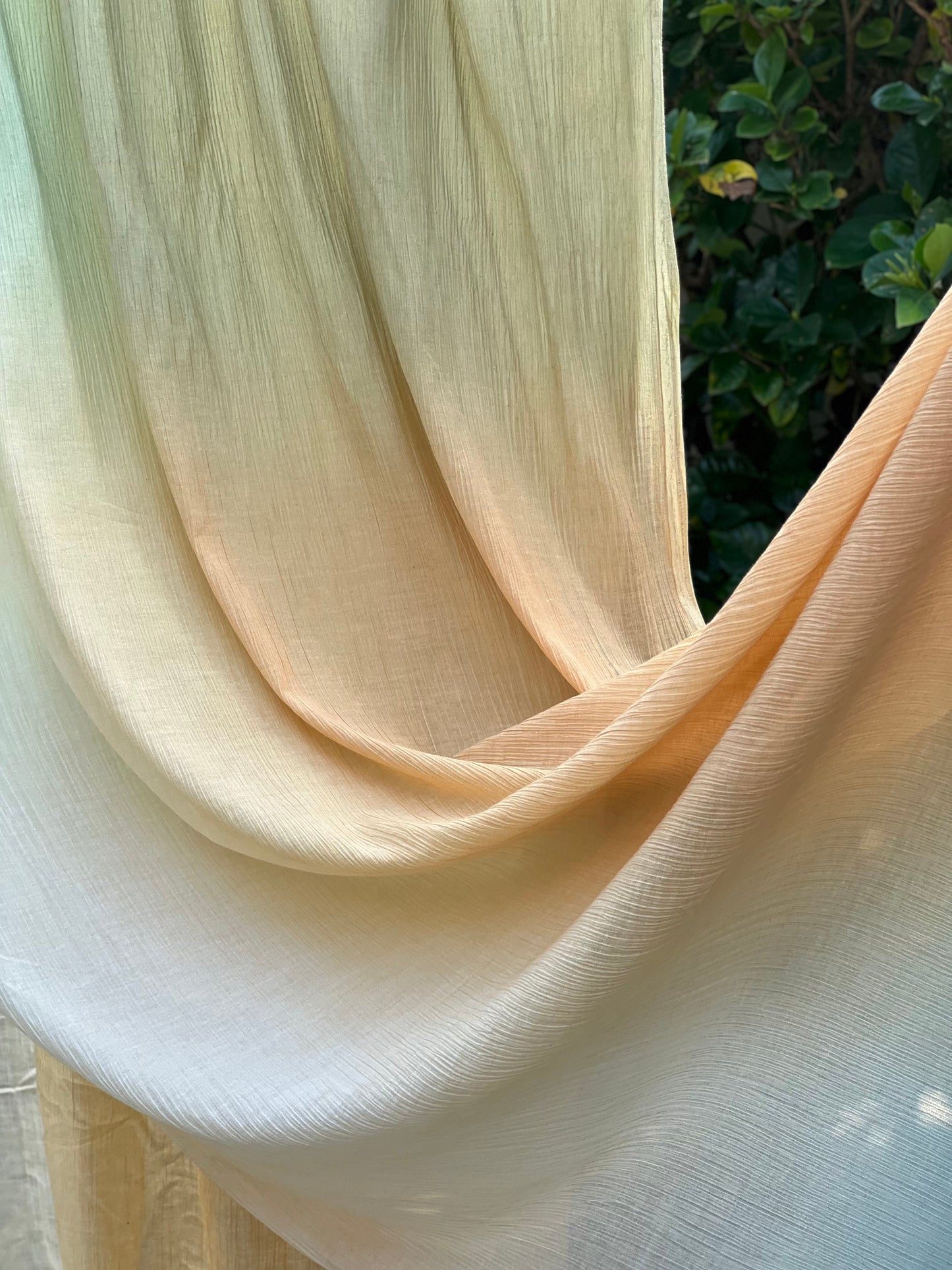 Ombré dyed 4D Crush Cotton Fabric