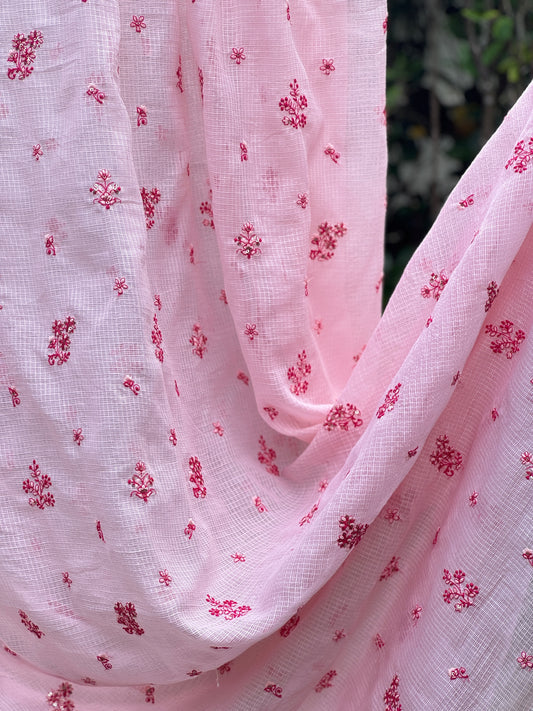 Embroidered Kota Fabric