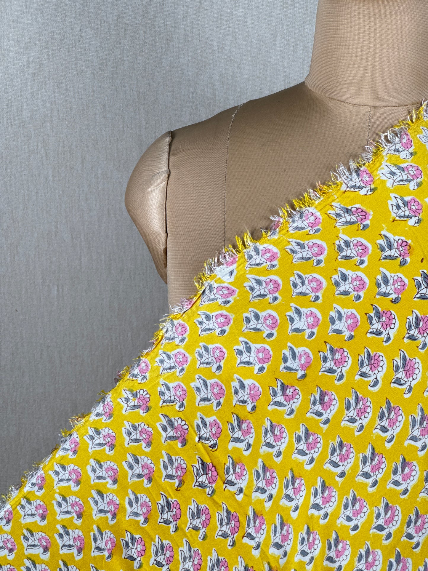 Block Printed Modal Satin Fabrics