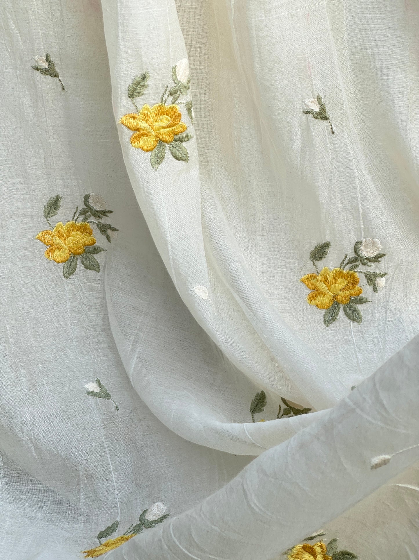 Embroidered 40 gm Banarasi Chanderi Fabric