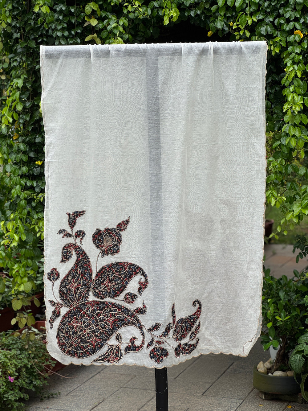 Applique Embroidered Chanderi Dupatta