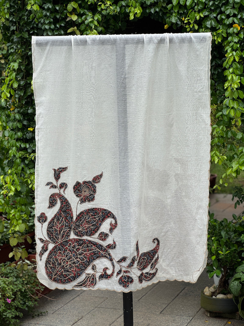 Applique Embroidered Chanderi Dupatta