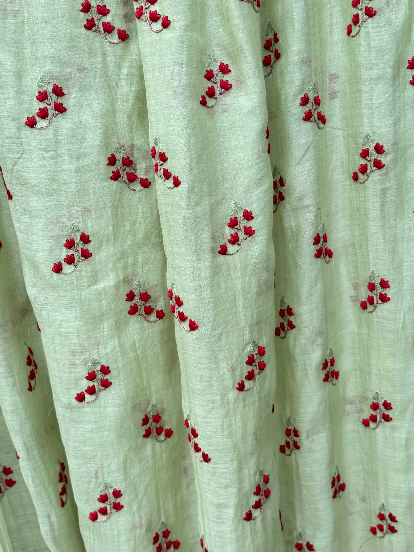 Embroidered 40 gm Banarasi Chanderi Fabric