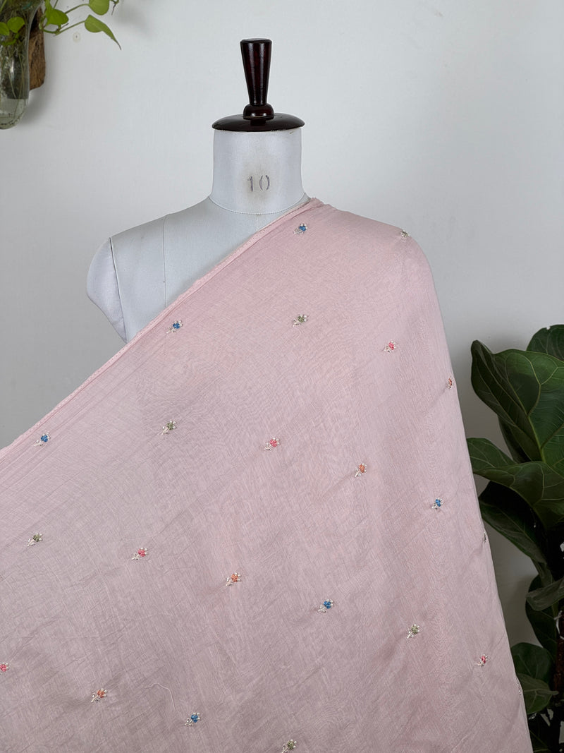 Pearl Embroidered 40gm Banarasi Chanderi Fabrics