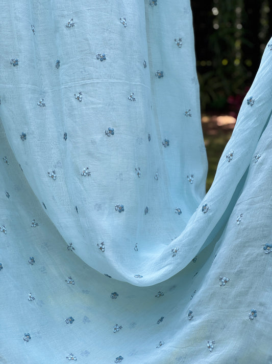 Embroidered 40 gm Banarasi Chanderi Fabric
