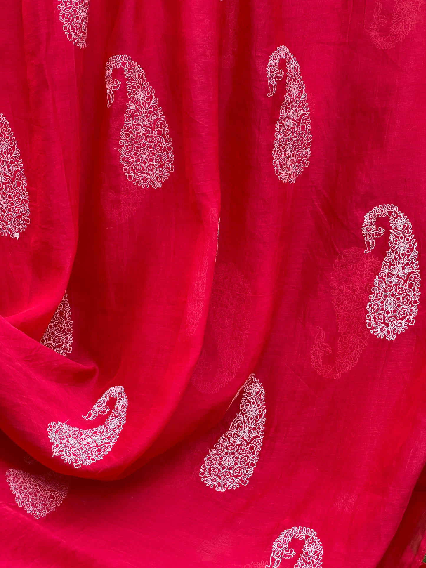 Embroidered 40 gm Banarasi Chanderi Fabric