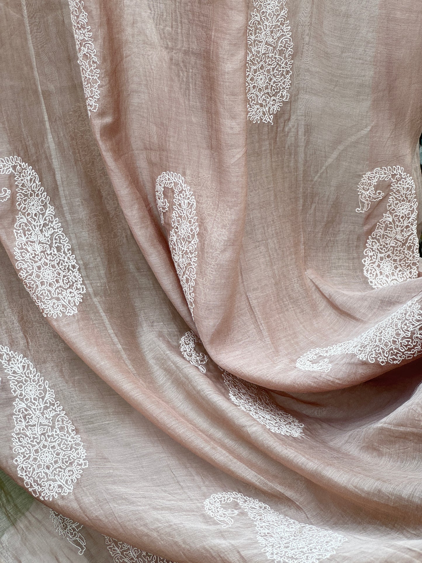 Embroidered 40 gm Banarasi Chanderi Fabric