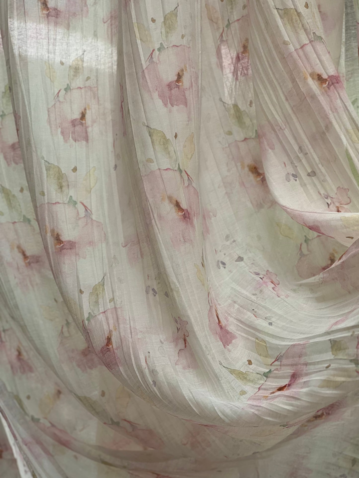 Digital Printed Malai Chanderi Fabric