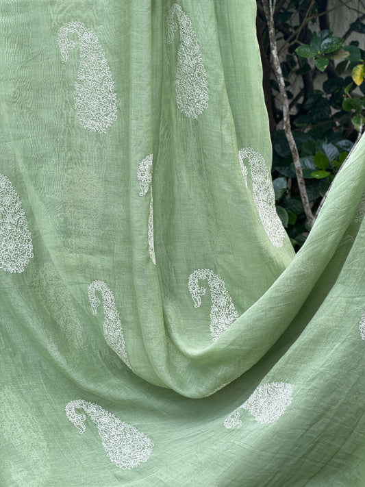 Embroidered 40 gm Banarasi Chanderi Fabric