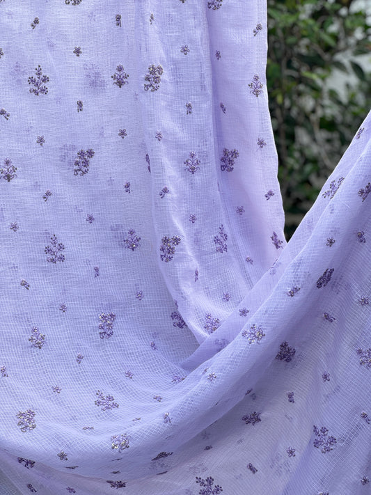 Embroidered Kota Fabric