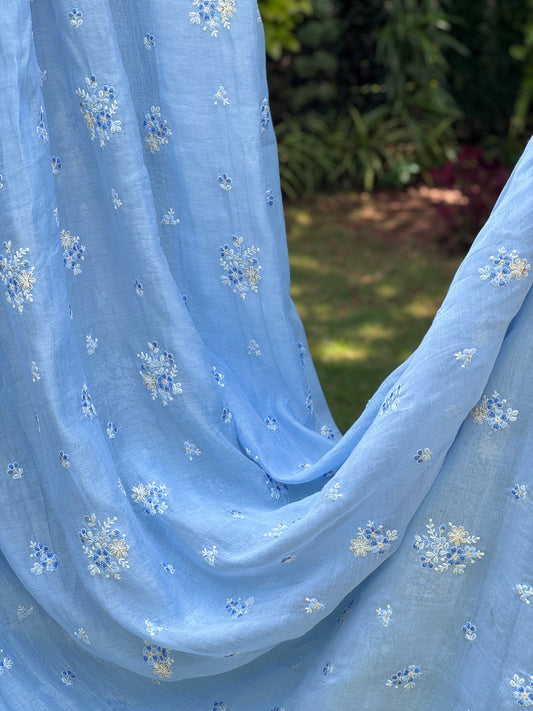 Embroidered 40 gm Banarasi Chanderi Fabric