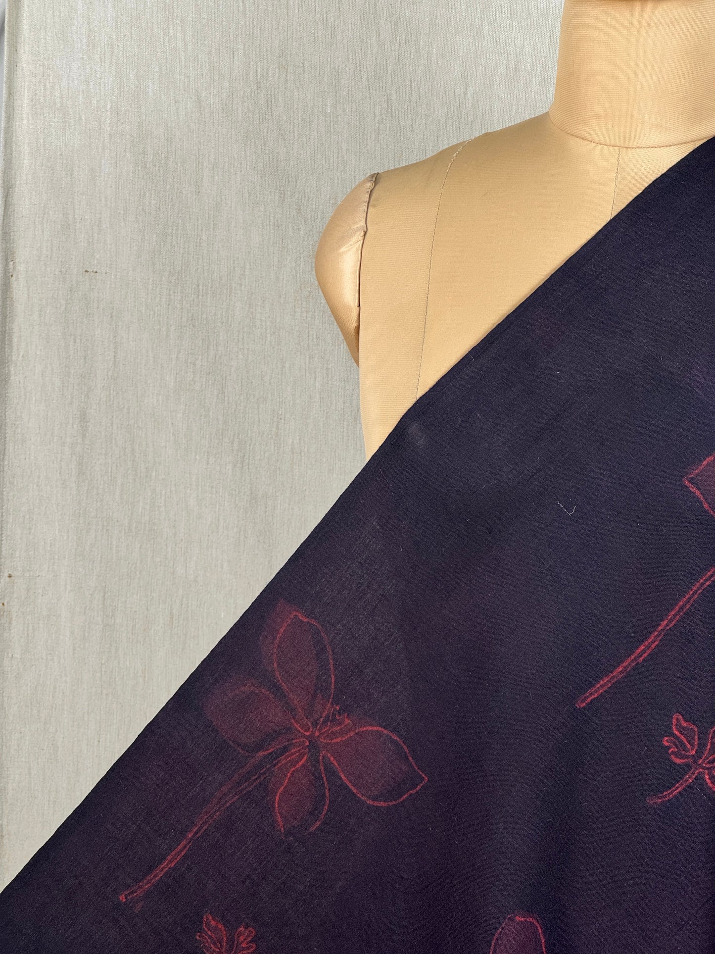 Block Printed On Handloom Khadi Fabric