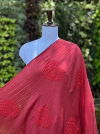 Embroidered 40 gm Banarasi Chanderi Fabric