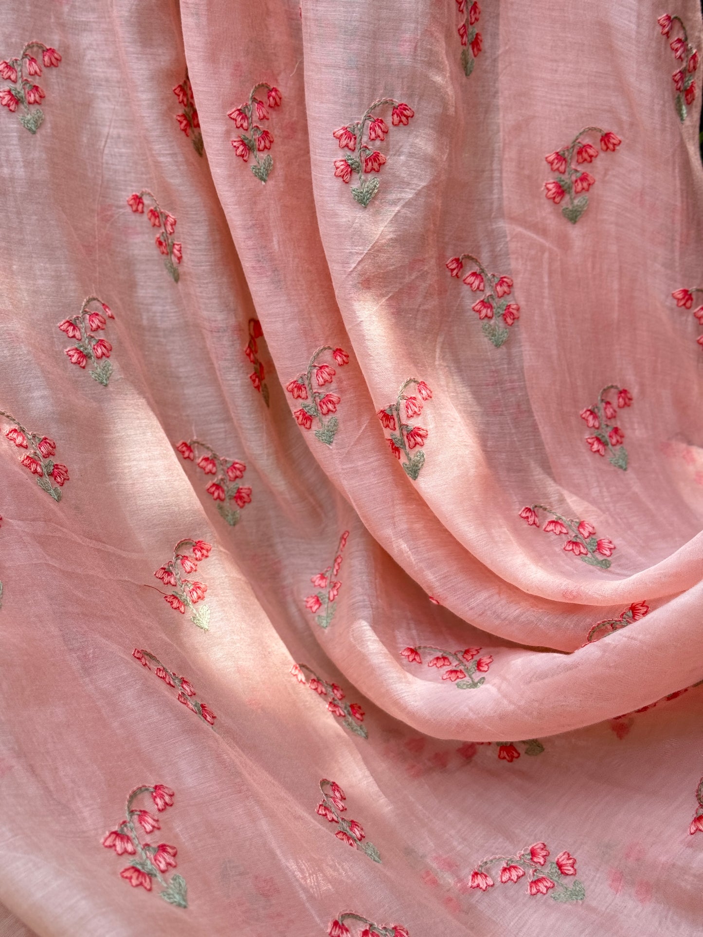 Embroidered 40 gm Banarasi Chanderi Fabric