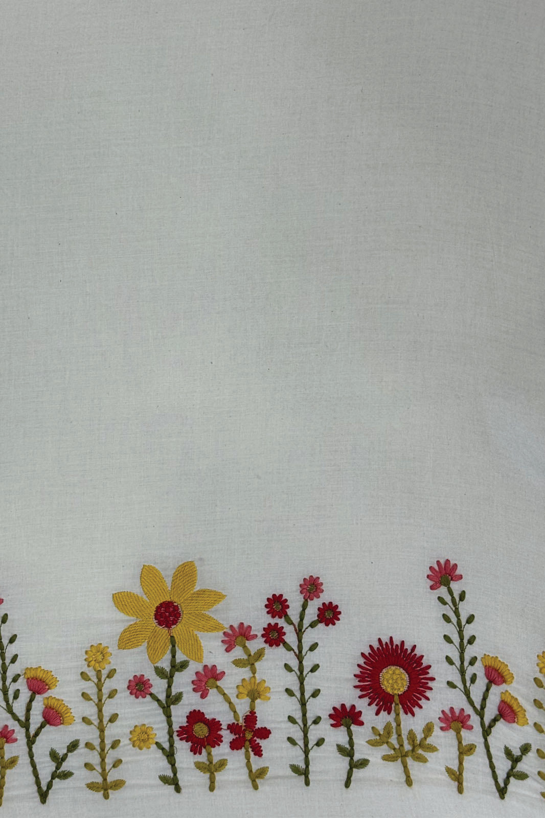 Floral Embroidered Kora Cotton Fabrics