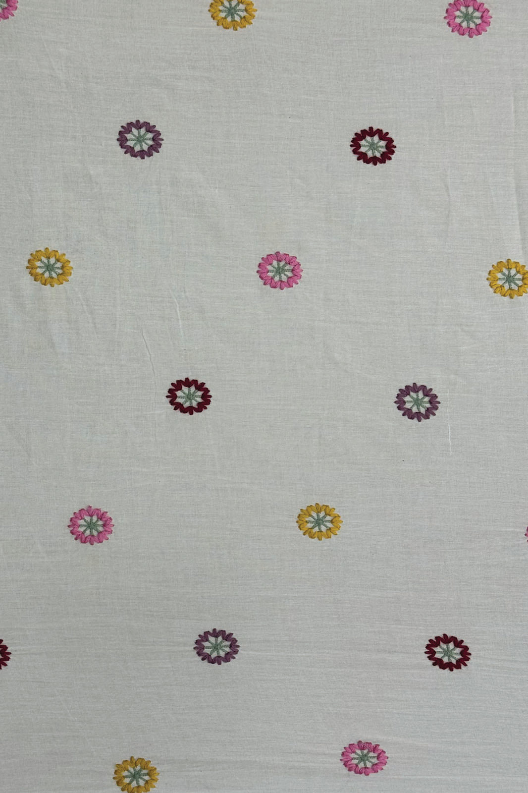 Floral Embroidered Mulmul Cotton Fabrics