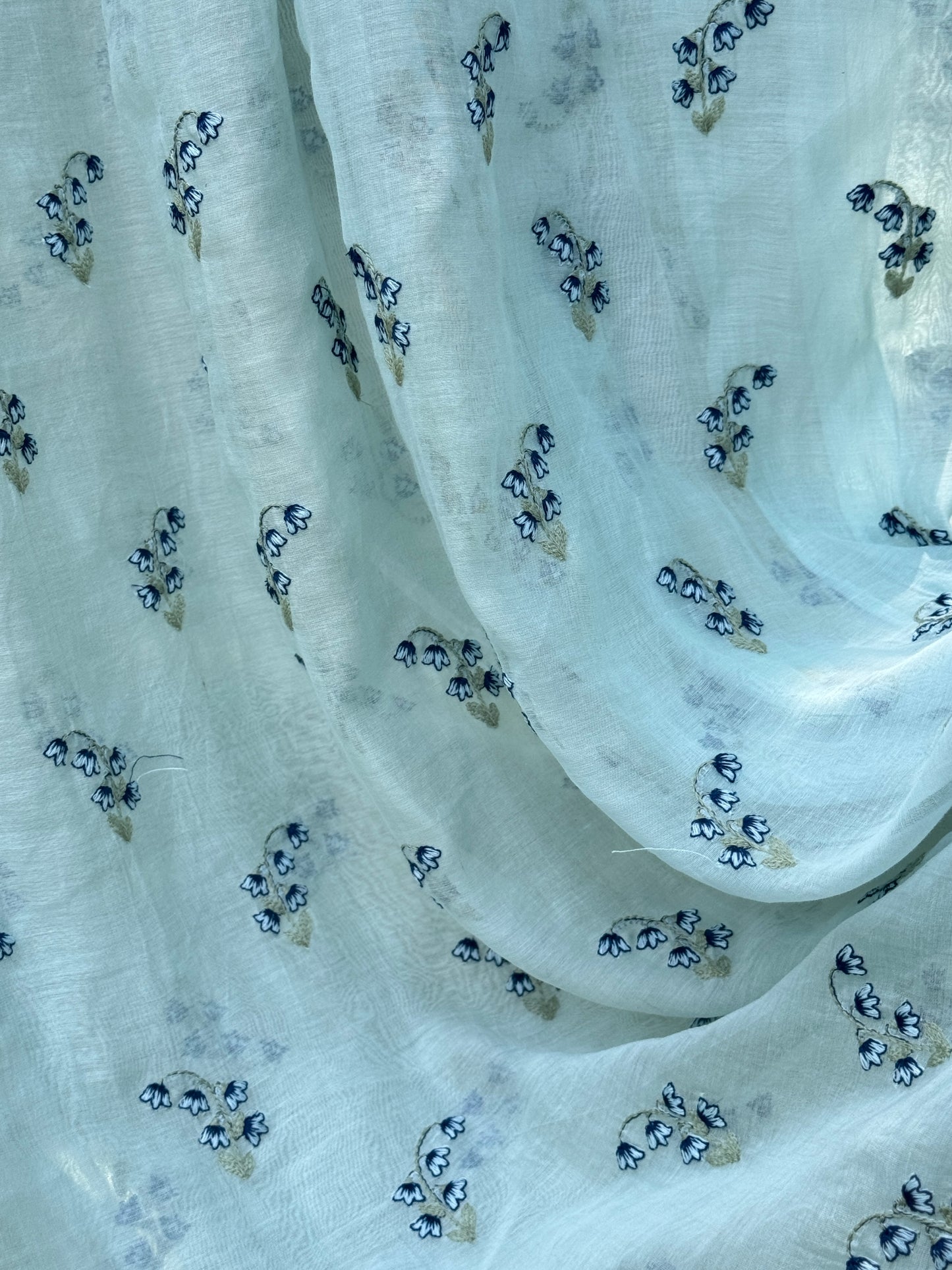 Embroidered 40 gm Banarasi Chanderi Fabric