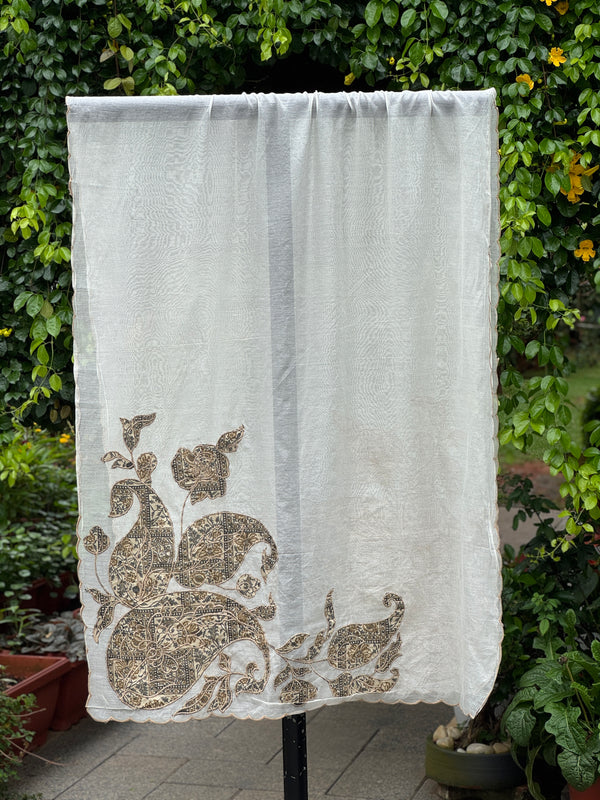 Applique Embroidered Chanderi Dupatta