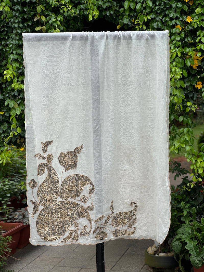 Applique Embroidered Chanderi Dupatta