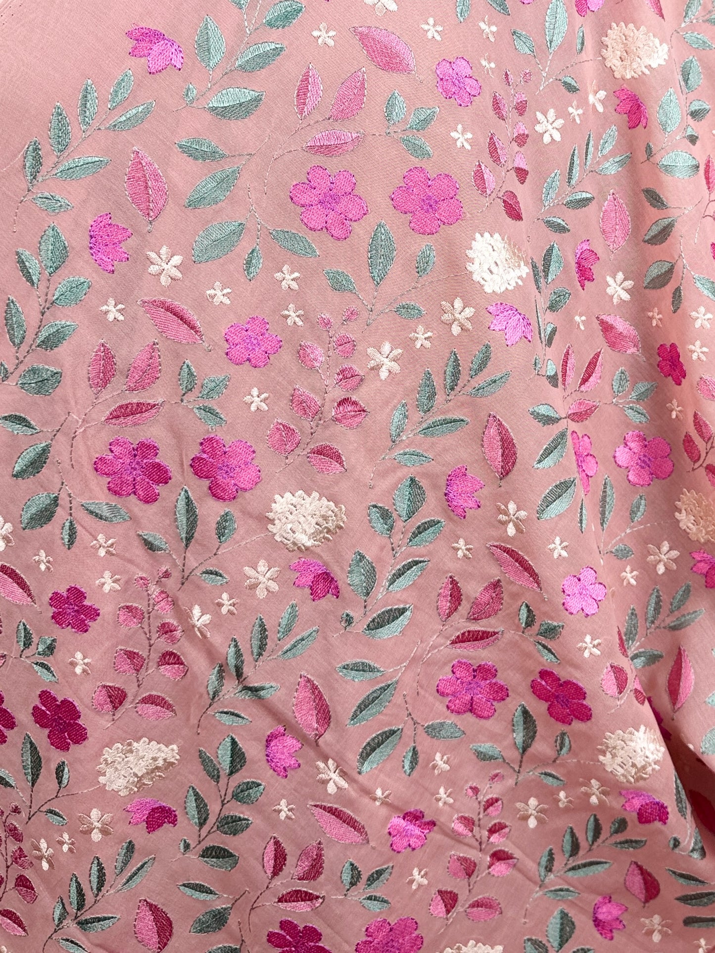 Embroidered Rubia Cotton Fabric