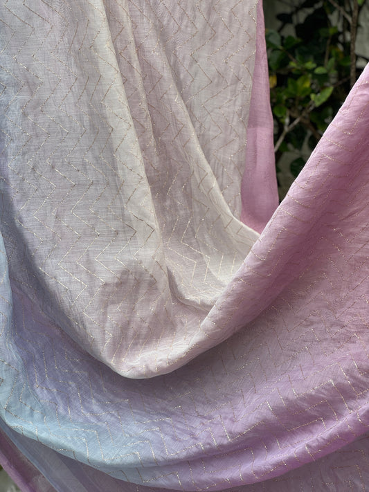 4D Banarasi Silk Chanderi With Zari Gota Work