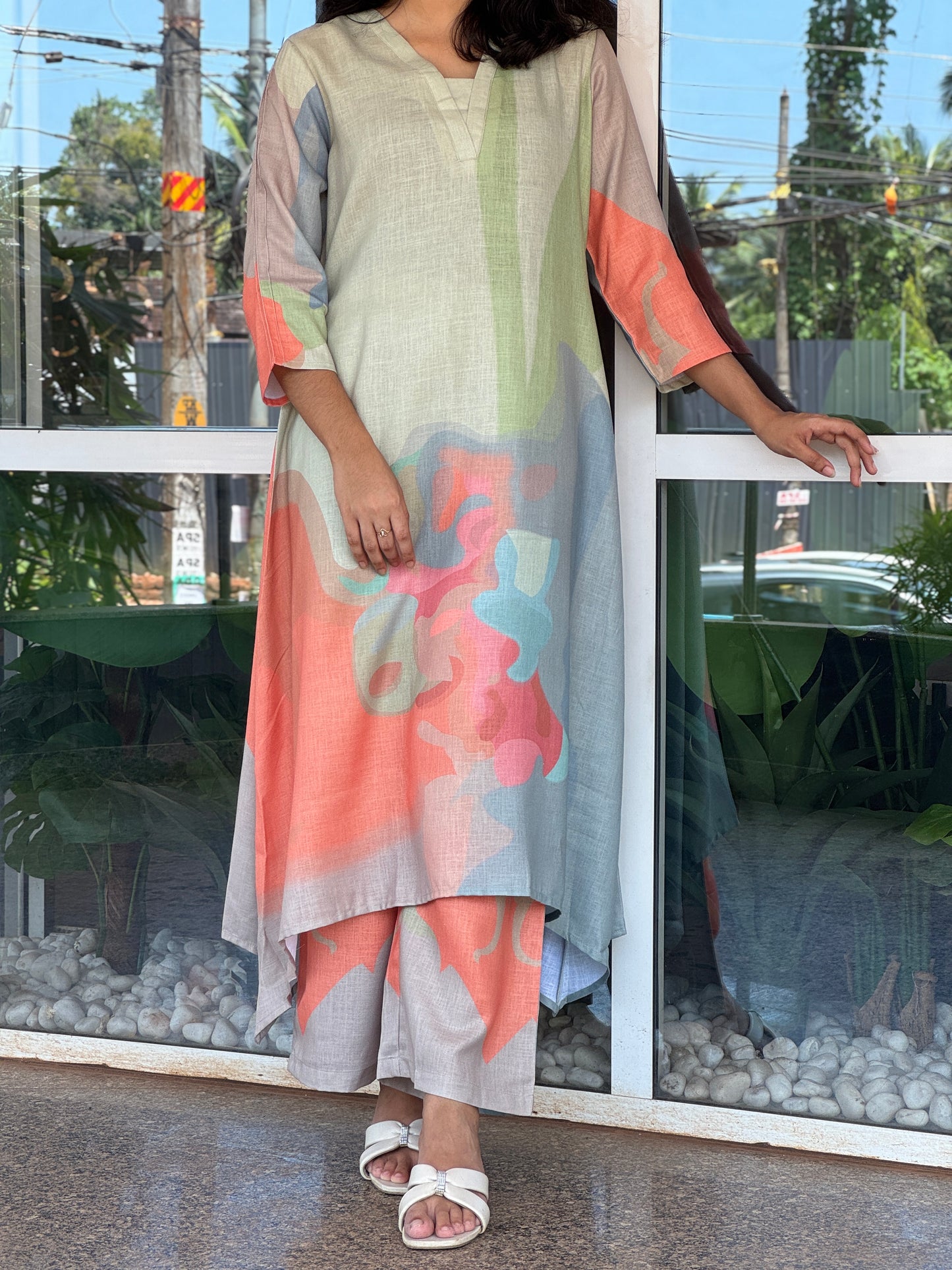 Cotton Linen  Co -ord Set