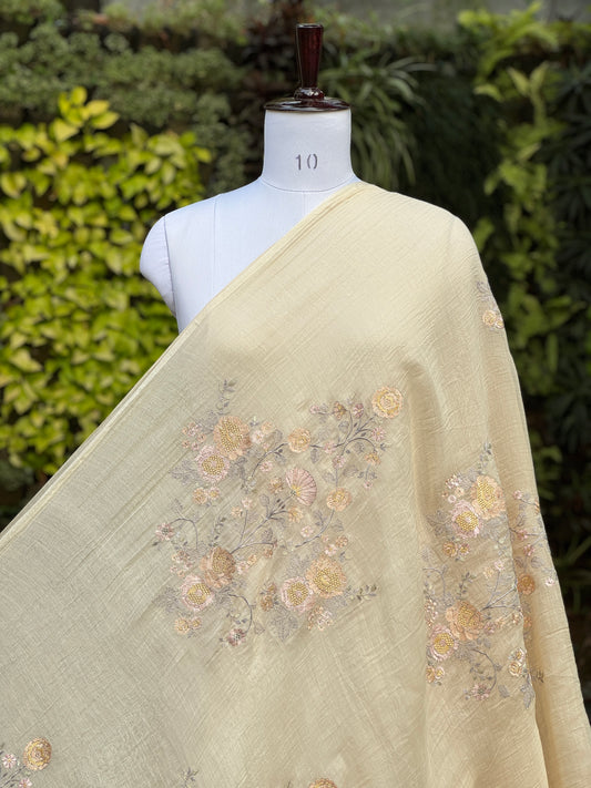 Embroidered 40gm Banarasi Chanderi Fabrics