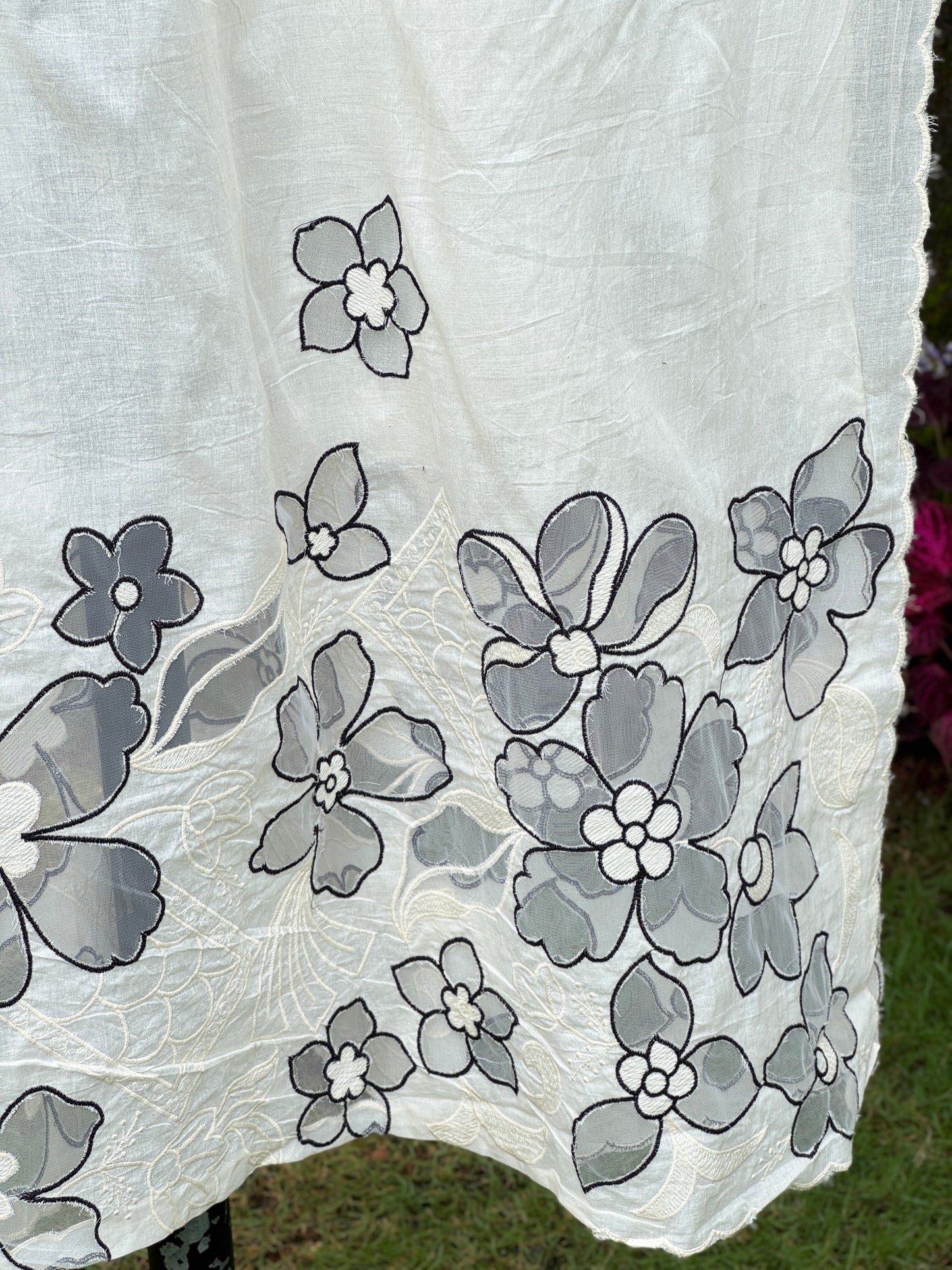 Applique Embroidered Cotton Dupatta