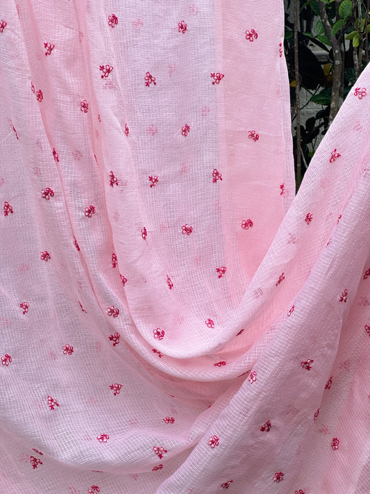 Embroidered Kota Fabric
