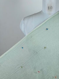 Pearl Embroidered 40gm Banarasi Chanderi Fabrics