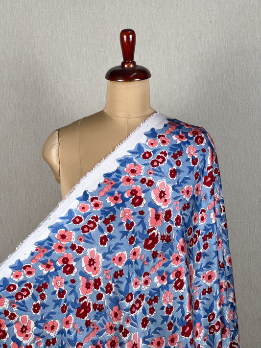 Block Printed Modal Satin Fabrics