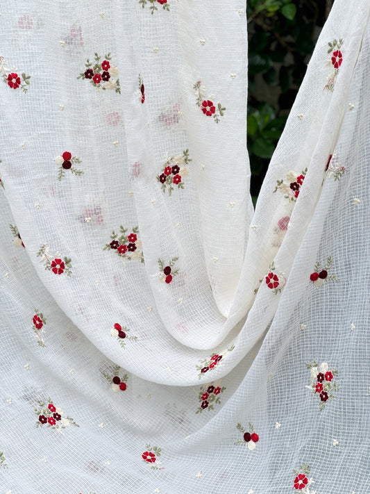 Embroidered Kota Fabric