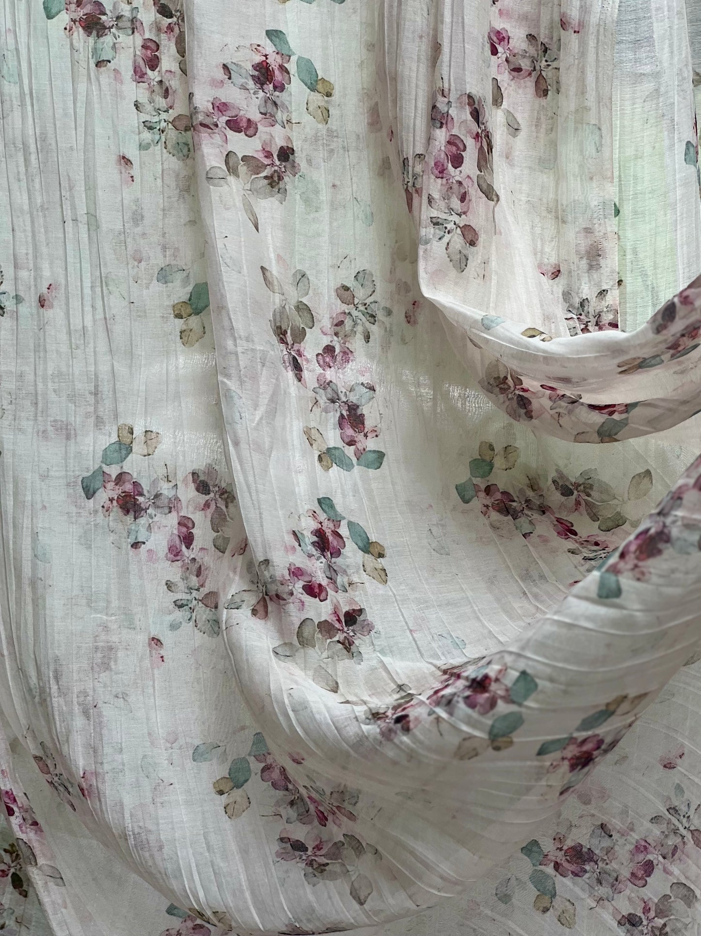 Digital Printed Malai Chanderi Fabric