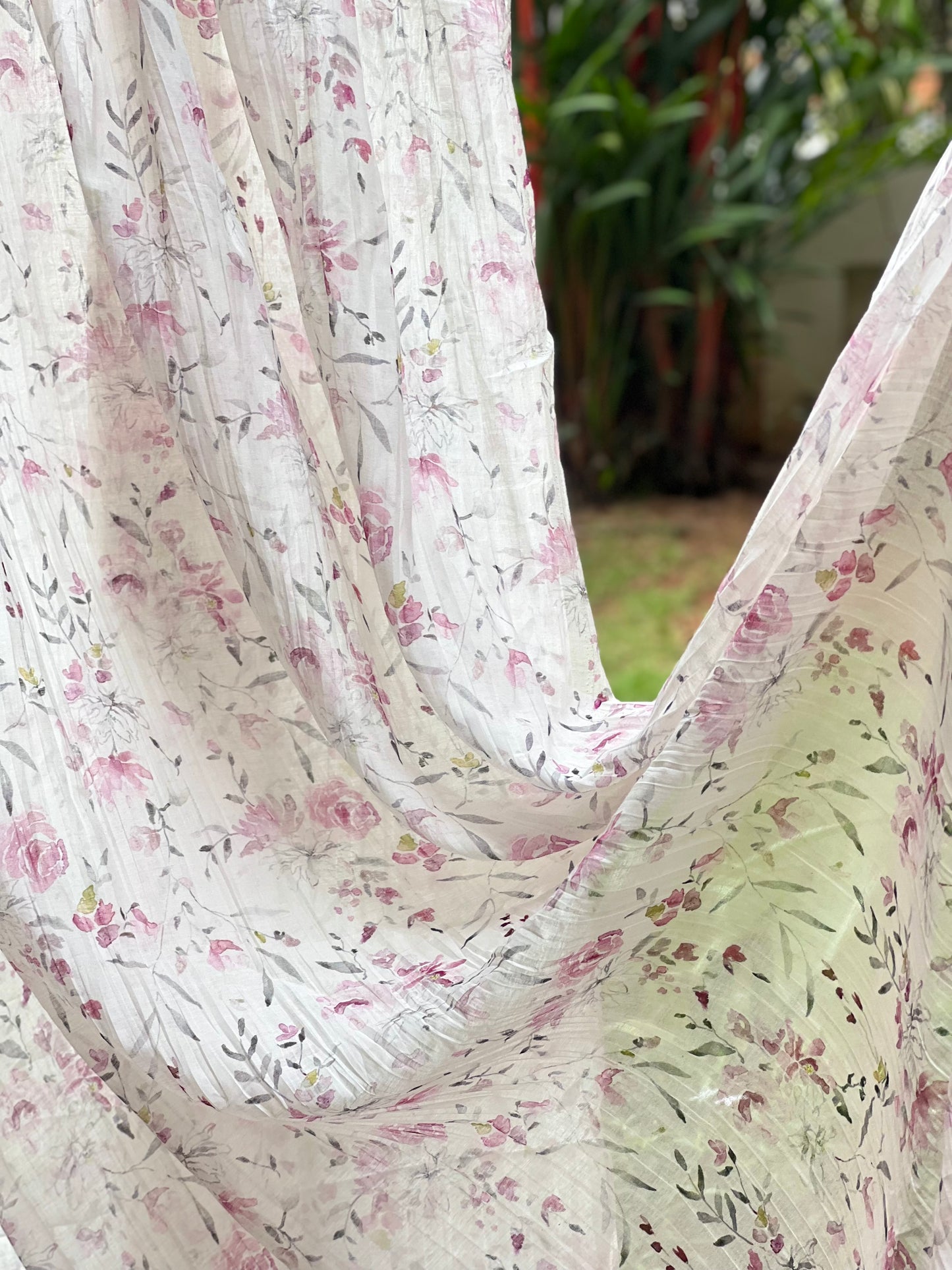 Digital Printed Malai Chanderi Fabric