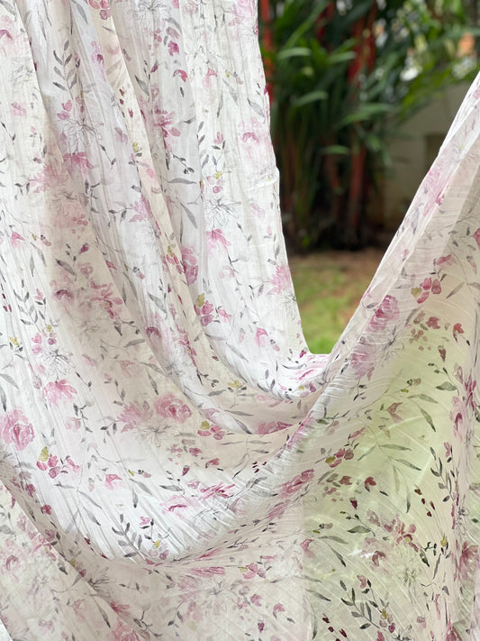 Digital Printed Malai Chanderi Fabric