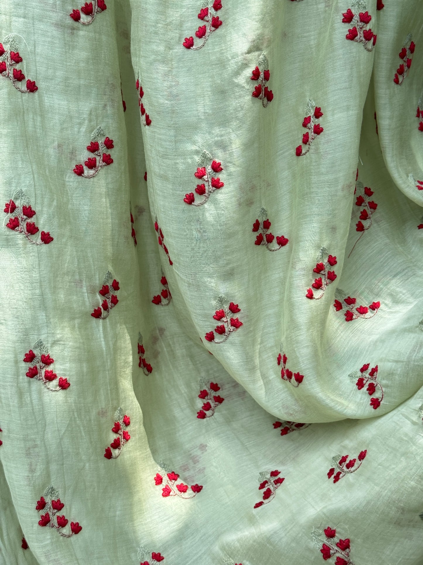 Embroidered 40 gm Banarasi Chanderi Fabric