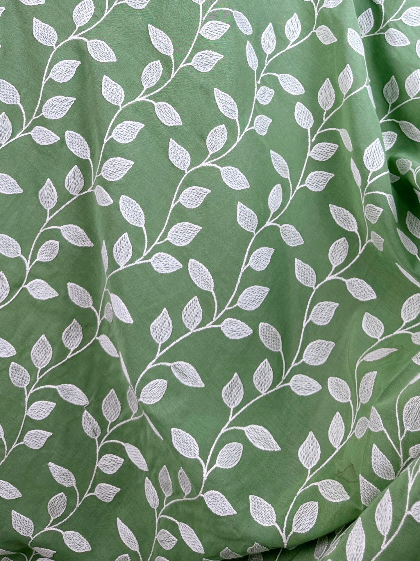 Embroidered Rubia Cotton Fabric