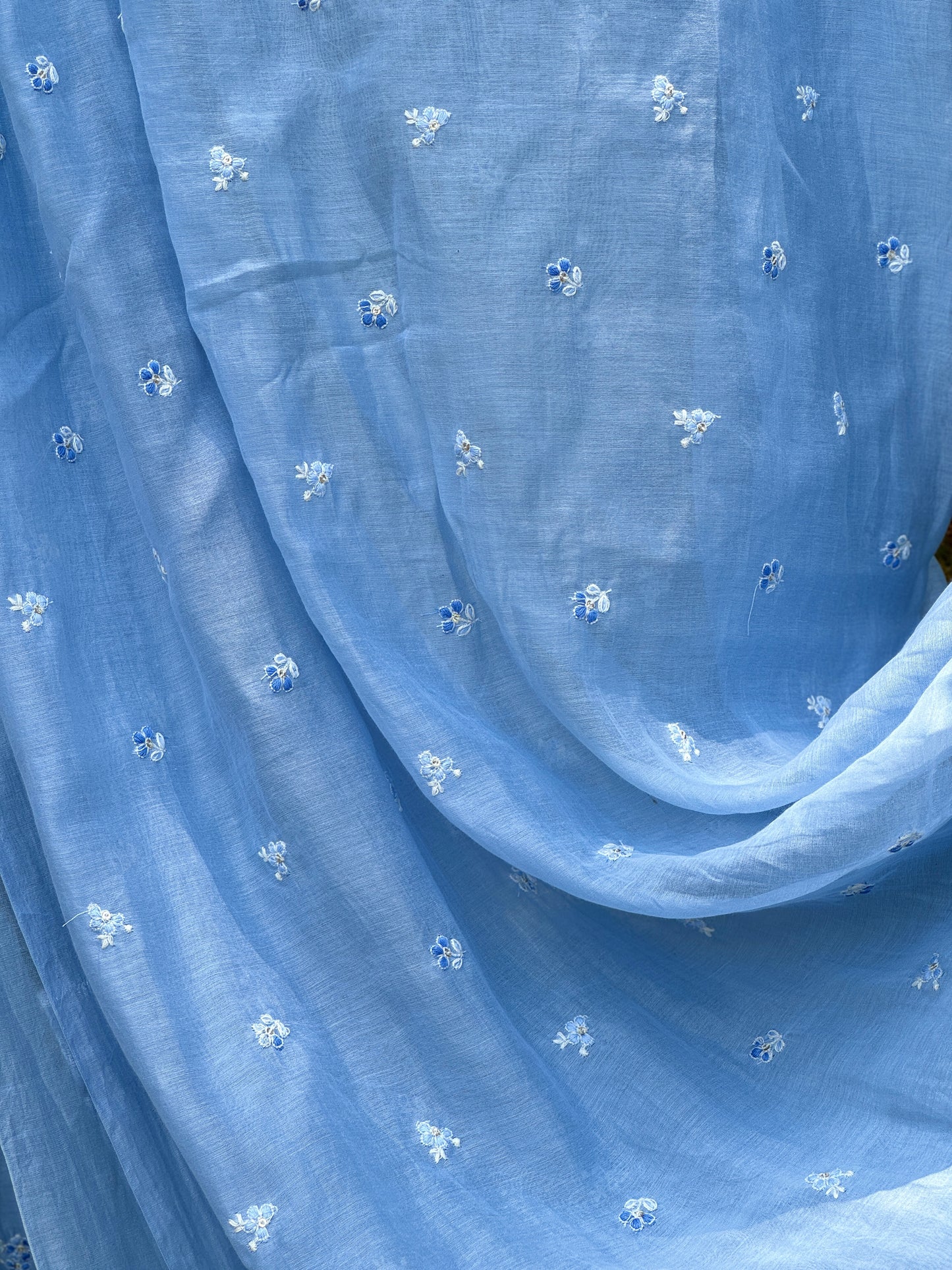 Embroidered 40 gm Banarasi Chanderi Fabric